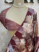 Maroon Tissue Digital Print Saree 94