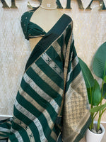 Bottle Green Soft Silk Banarasi Saree 108