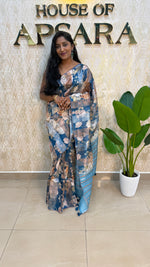 Blue Tissue Digital Print Saree 94