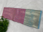 Pink n Blue Brocade Semi Kanchi Tissue Saree