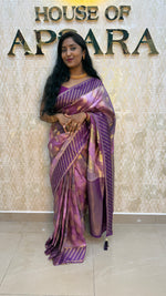 Purple Banarasi Soft Crepe Saree 82