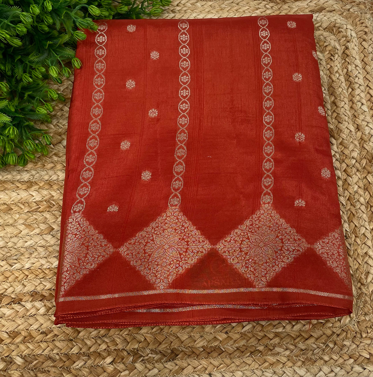 Orange Tussur Saree 36