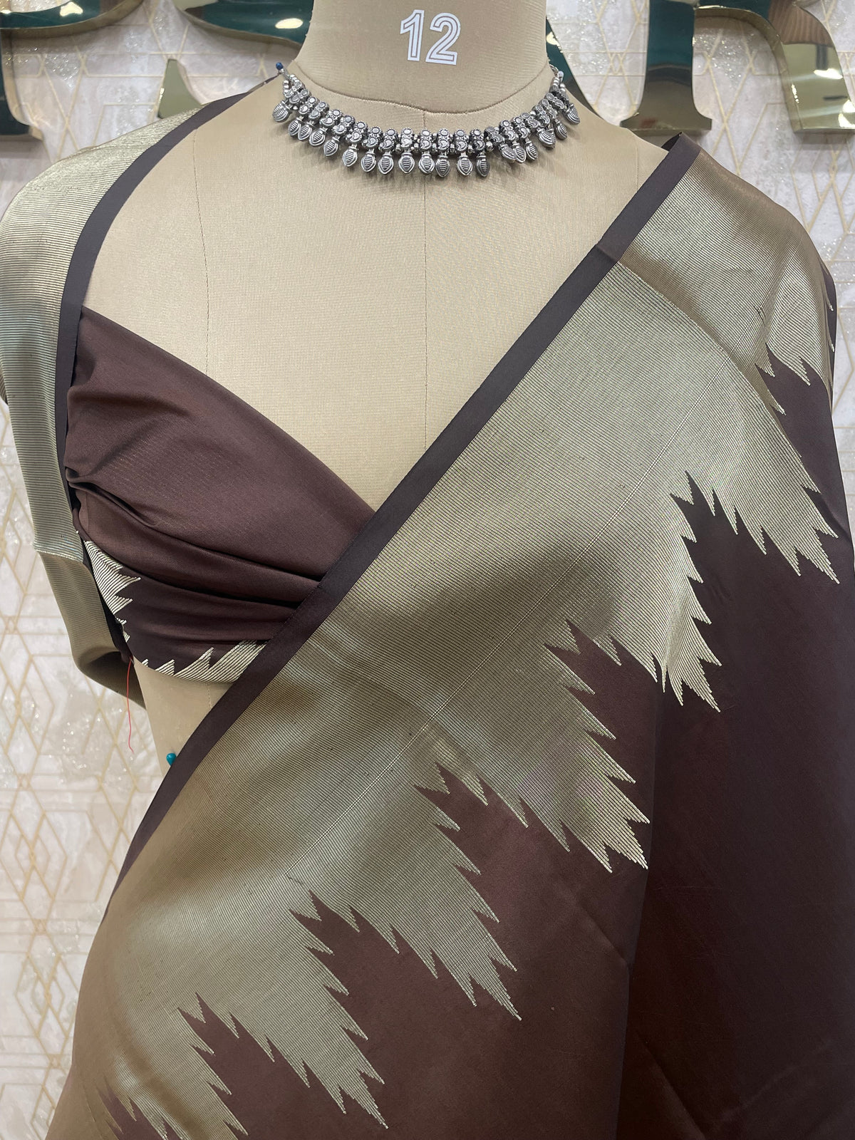 Brown Soft Silk Stripes Saree 48