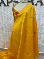 Mustard Yellow Knot Work Matka Tussar Saree 28