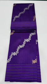 Royal Blue Pure Row Mango saree 02