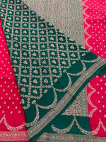 Red Pure Banarasi Crepe Saree 03