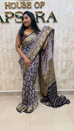 Black Dola Silk Mirror Work Saree 18