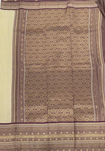 Cream n Purple Semi Silk Saree 42