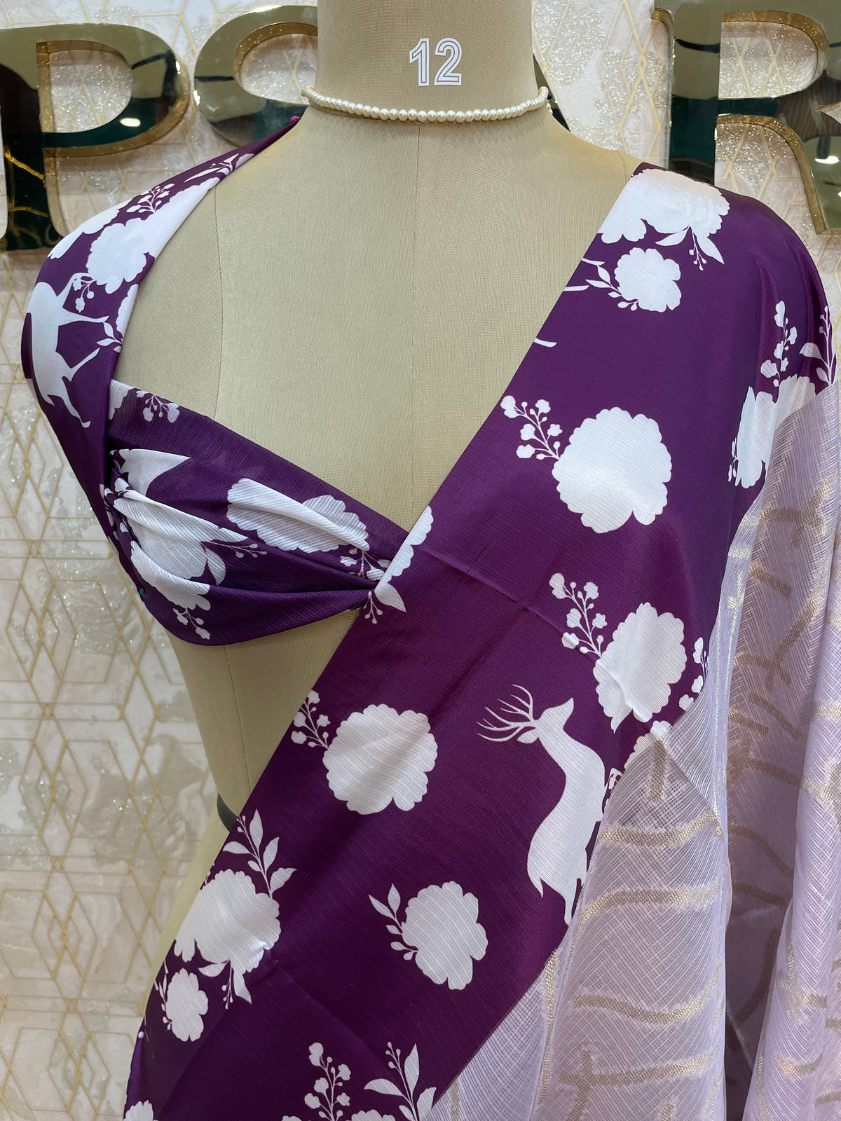 Purple ZariKota Check’s Saree 89