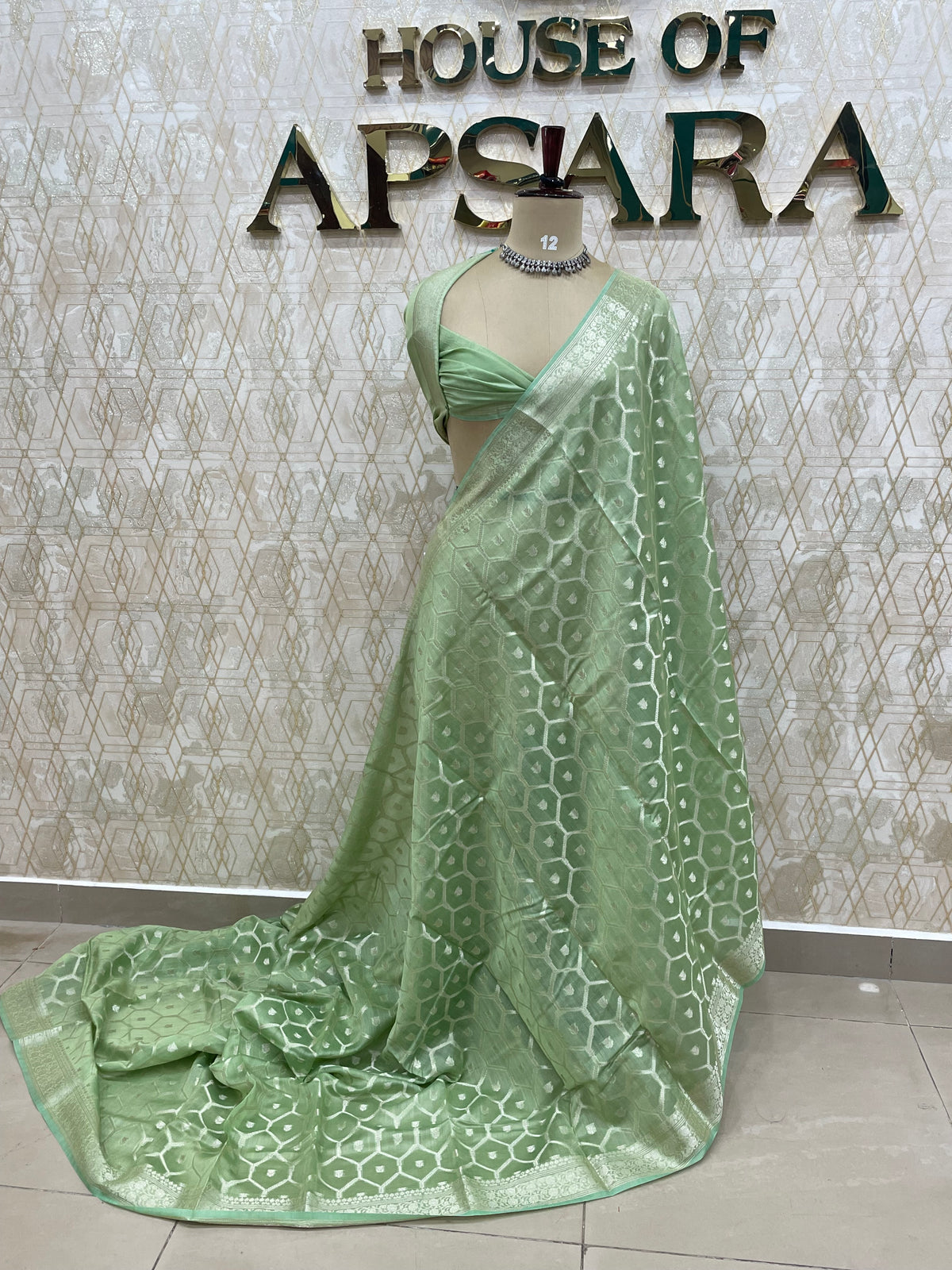Pista Green Georgette Saree 26
