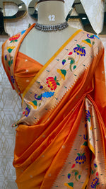 Orange Soft Silk Paithani Saree 99