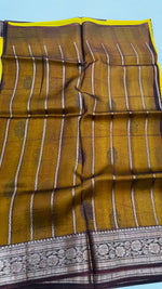 Mustard Yellow Pure Kora Designer saree 02