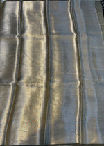 Antique Green Pure Tissue Organza Saree 11