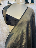 Black Meenakari Khadi Georgette Saree 75