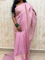 Pink Meenakari Khadi Georgette Saree 26