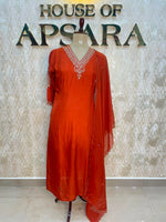 Orange Mul Chanderi Straight Fit Kurtha 116
