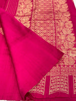 Rani Pink Pure Tussar Designer saree 02