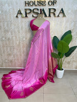 Pink Matka Tussur with Satin Border Saree 14