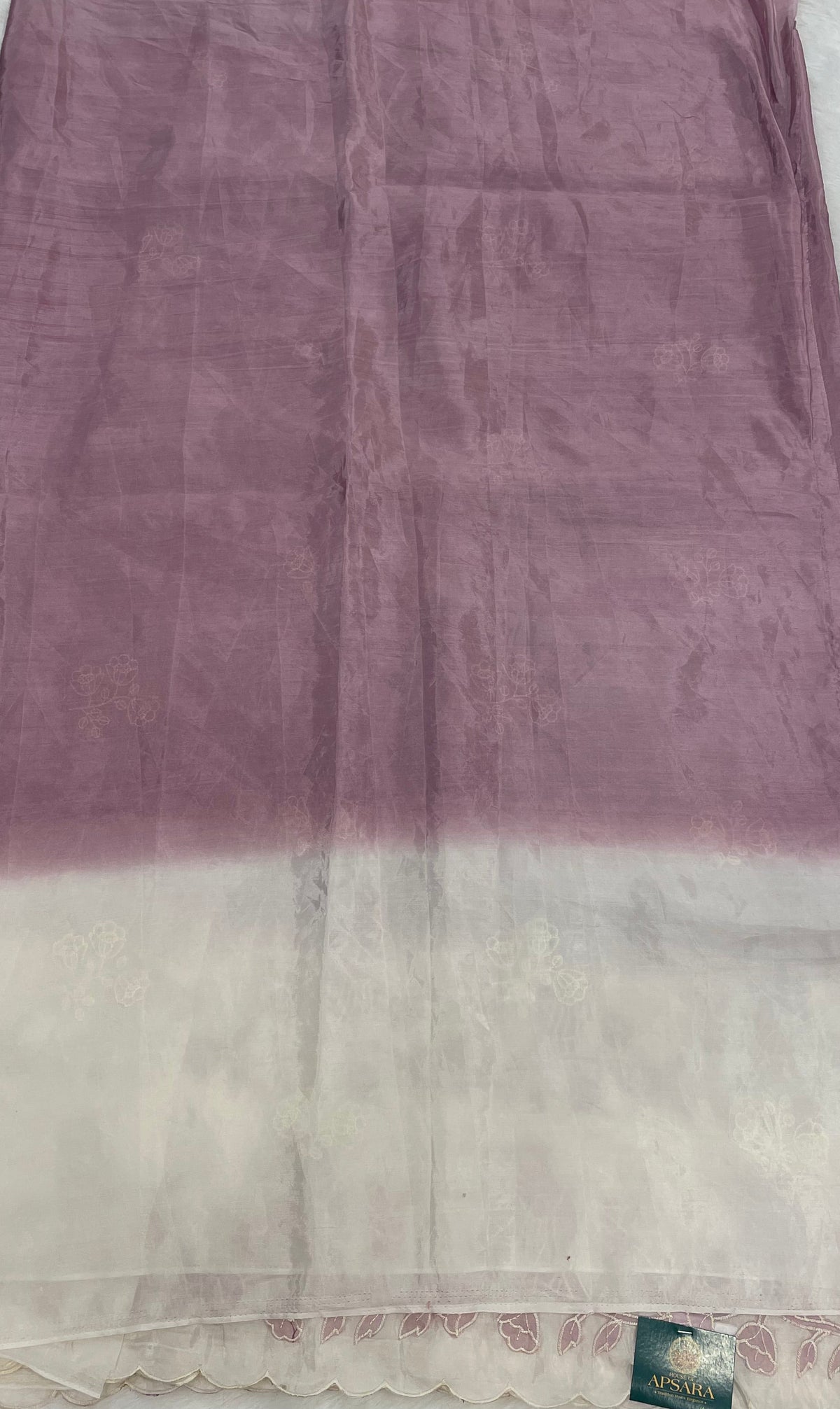 Lavender n White Dual Shade Chanderi Silk Saree 13