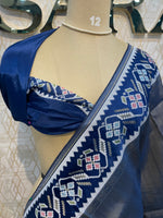 Peacock Blue Banarasi Soft Tissue Saree 200