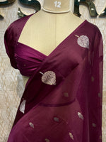 Wine Cotton Kota Checks Saree 66