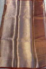 Orange Pure Tissue Organza Saree 11