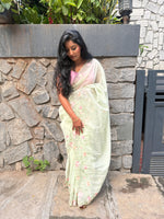 Pastel Green Organza Saree 321