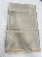 Gold n Grey Pure Tissue Brocade Saree 11