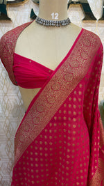 Red Banarasi Georgette Saree 96