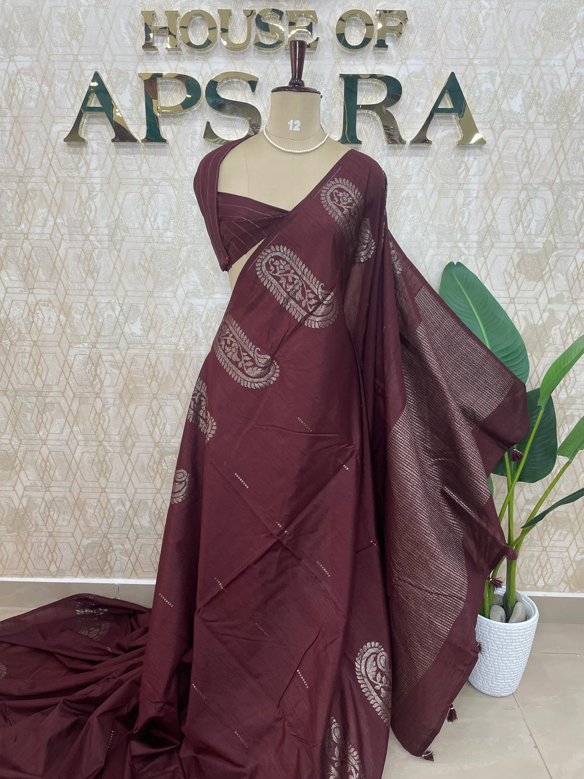 Brown Banarasi Tussar Georgette Saree 307