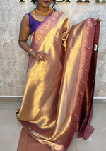 Gold n Pink Soft Tissue Saree 11
