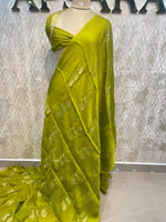 Green Crepe Kota Checks Saree 66