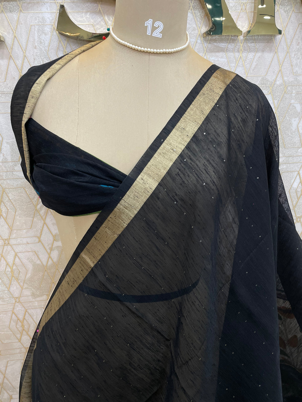 Black Jute Lenin Saree 72