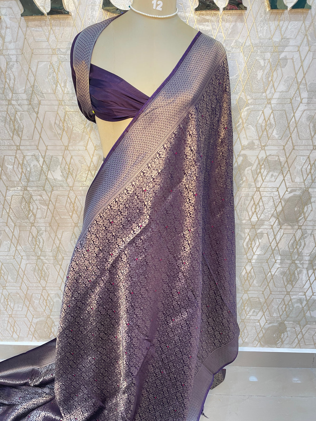 Purple Meenakari Khadi Georgette Saree 75
