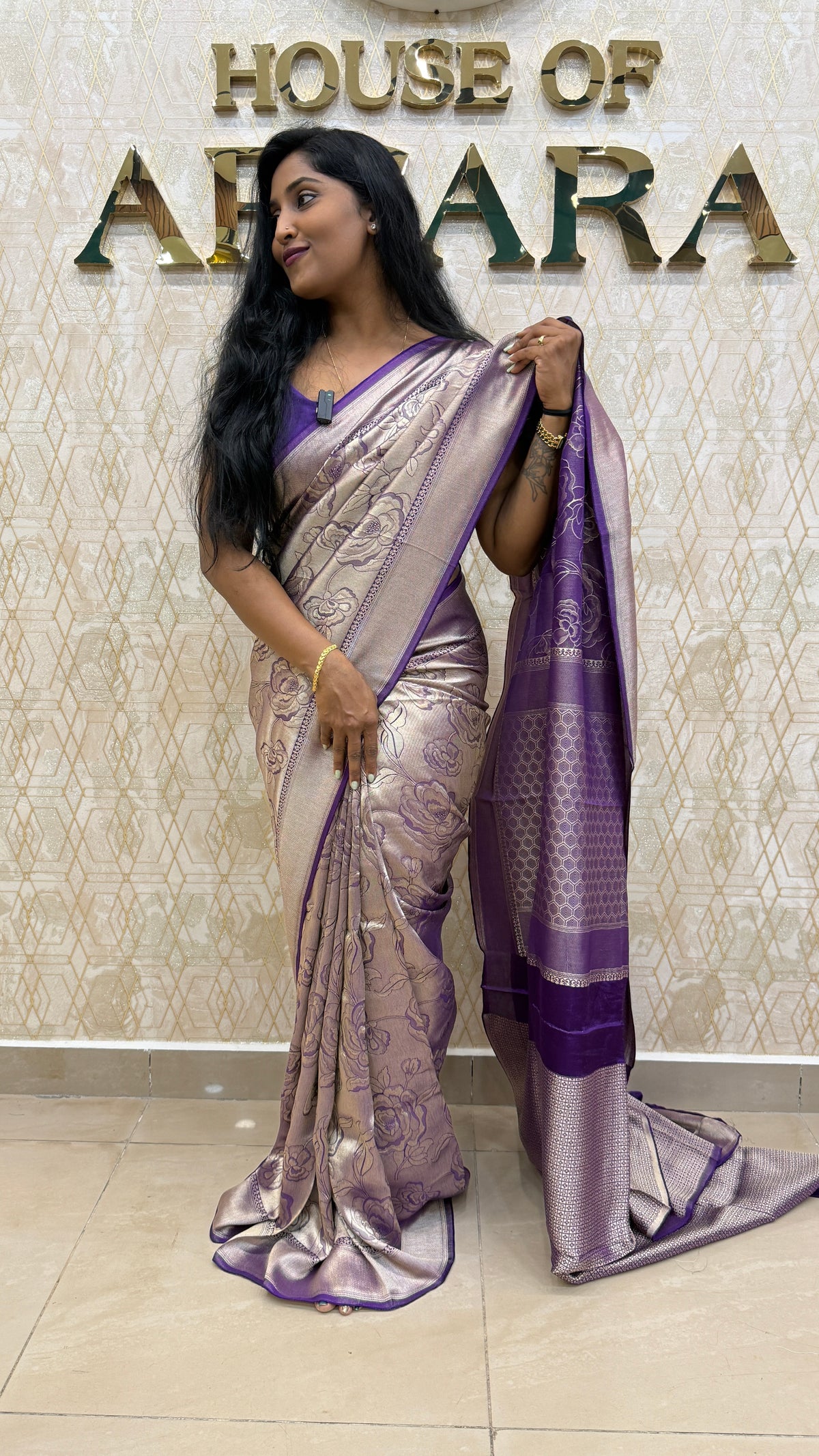 Purple Banarasi Soft Tissue Saree 30