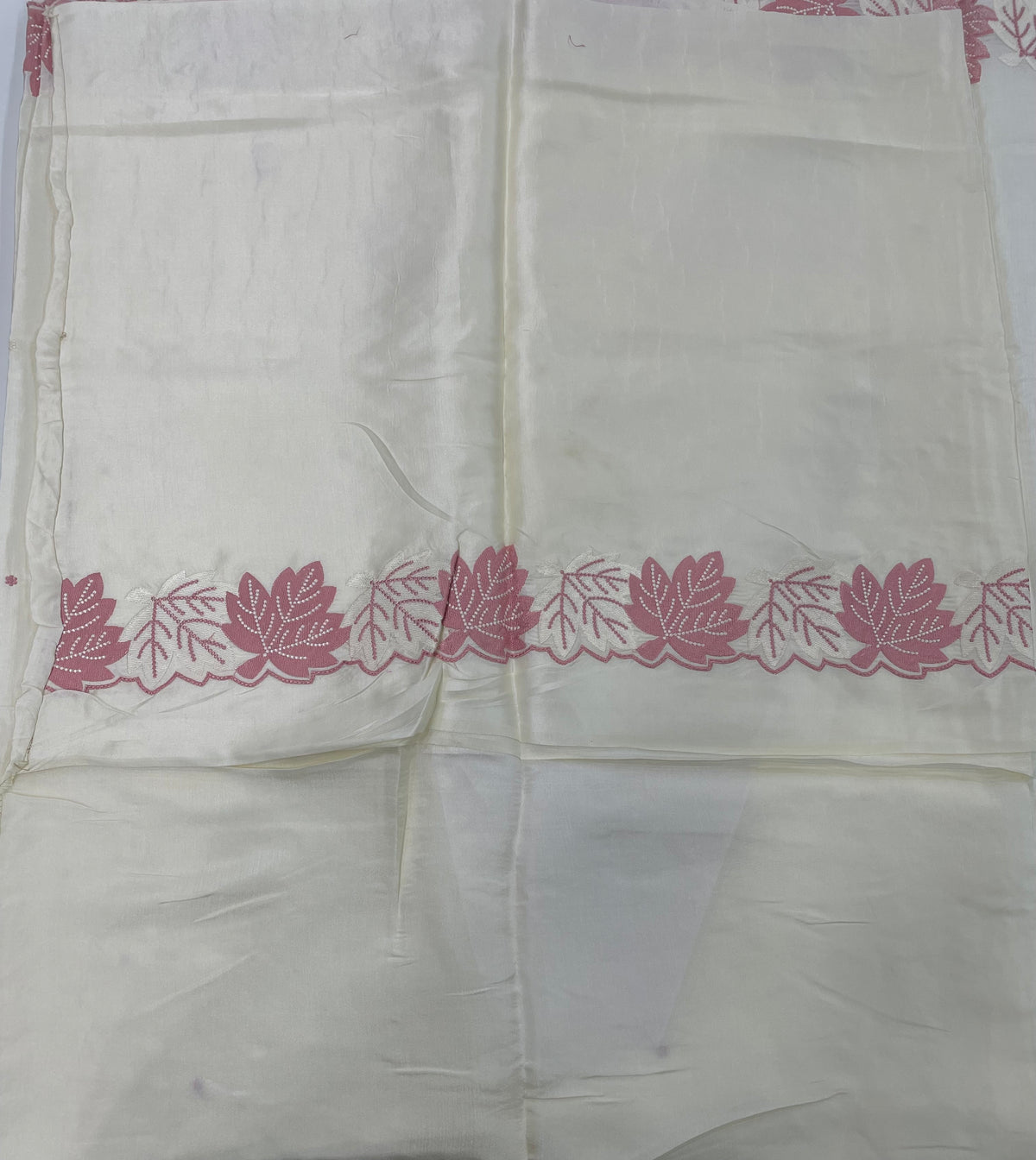 Cream Soft Tussur Embroidery Saree 21