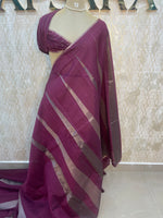Wine Jute Lenin Saree 78