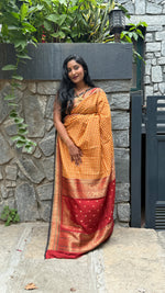 Yellow n Red Soft Silk Vintage Saree 300