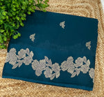 Peach Blue Banarasi Raw Silk Saree 32