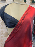 Maroon Digital Print Satin Saree 41