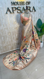 Gold n Peach Paithani Tissue Saree 100