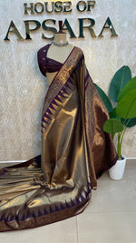 Gold n Pruple Semi Silk Saree 97