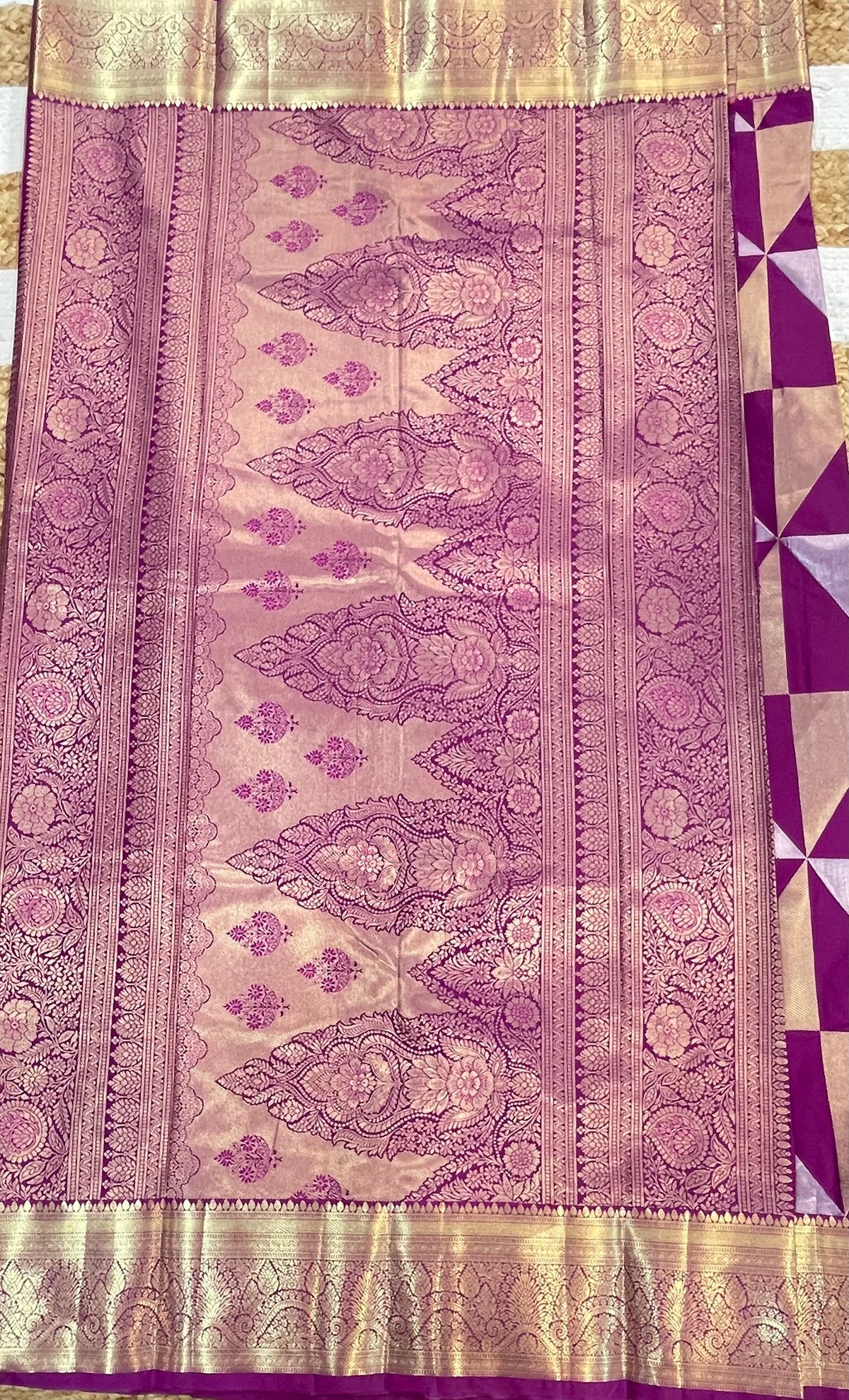 Wine Semi Kanchi Tissue Saree 15