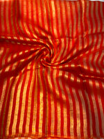 Orange Pure Tissue Stripes Saree 11