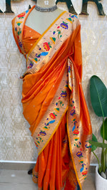 Orange Soft Silk Paithani Saree 99