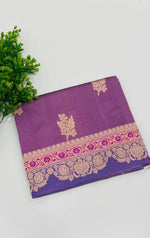 Purple Pure Katan Designer saree 02