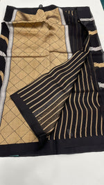 Black Pure Kora Designer saree 02