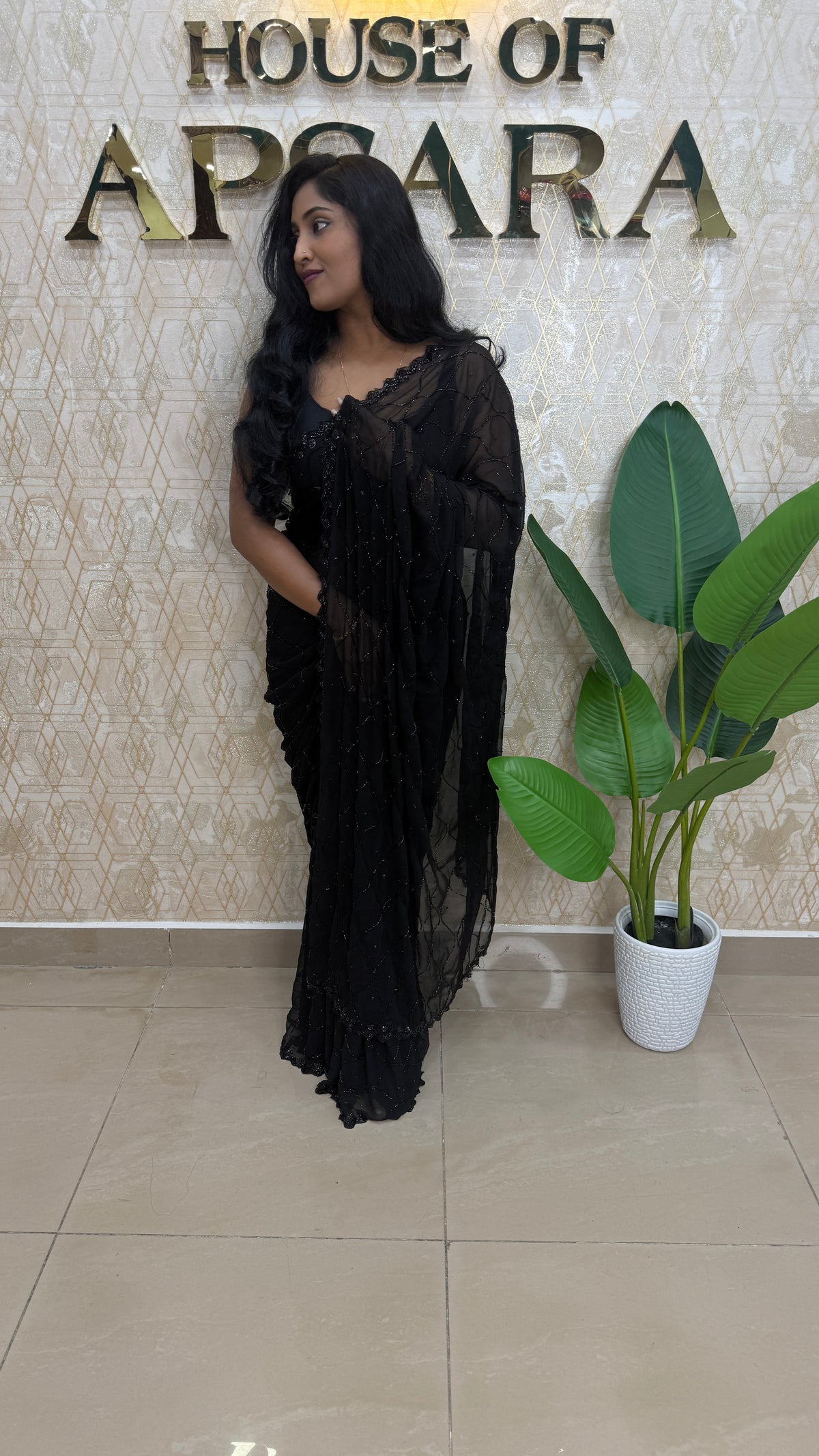 Black Katdana Work Designer Saree 90