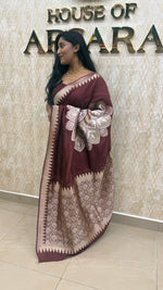 Brown Chiniya Crepe Saree 29