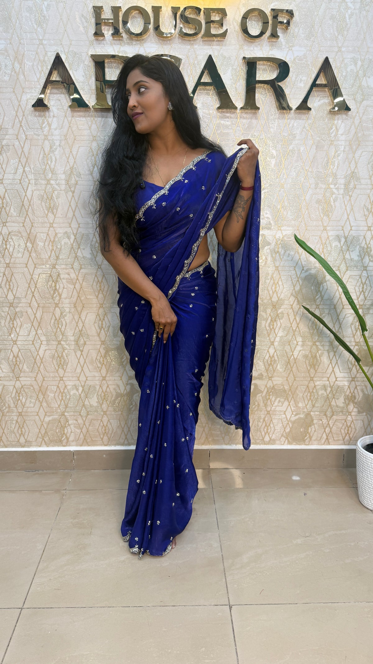 Royal Blue Katdana Work Designer Saree 87